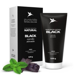 Creme Dental Natural BLACK (Carvo Ativado) 120g - Pura vida