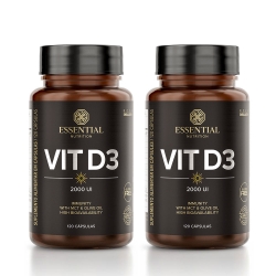 Kit 2unid Vit D3 2000 UI (120 caps) - Essential Nutrition