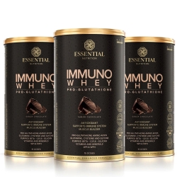 Kit 3unid Immuno Whey Pro-Glutathione Sabor Chocolate (465g) - Essential