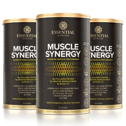 Kit 3uni Muscle Synergy Sabor Pssego e Frutas Tropicais (454,5g) - Essential Nutrition