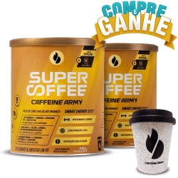 Compre 2un SuperCoffee Sabor Paoca Com Chocolate Branco (220g) - Caffeine Army e Ganhe Copo