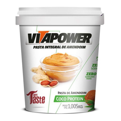 Pasta de Amendoim Integral Coco Protein (1kg) - VitaPower - Corpo