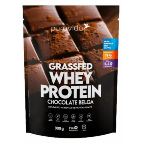 Whey Protein Grassfed Sabor Chocolate Belga (900g) - Pura Vida