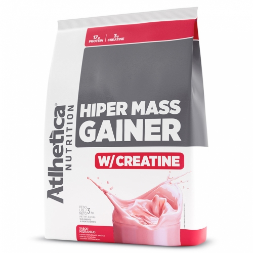 Hiper Mass Gainer Sabor Morango (3kg) - Atlhetica Nutrition
