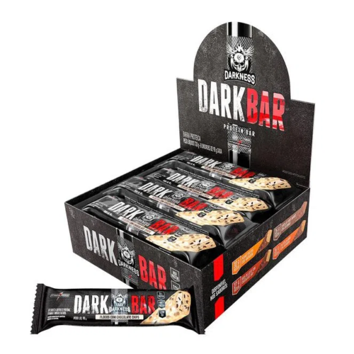 Dark Bar - Whey Bar Darkness Sabor Flocos c/ Chocolate Chips (Cx c/ 8 Unidades de 90g) - Integralmédica