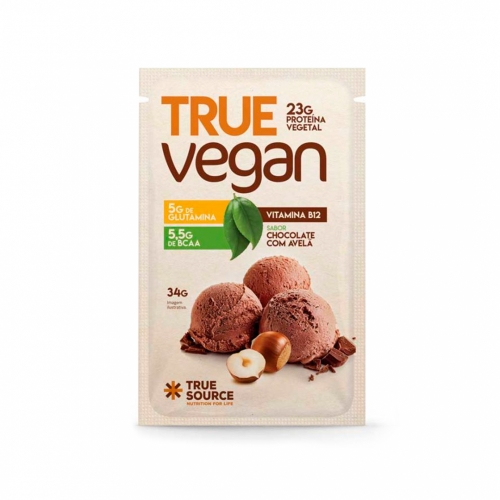 True Vegan sabor Chocolate c/ Avelã (1 sachê de 34g) - True Source