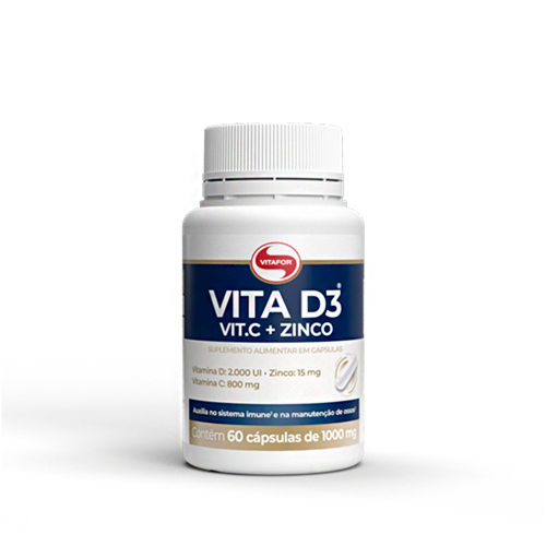 Vita D3 Vit. C + Zinco (60 Cápsulas) - Vitafor Vita D3 Vit. C + Zinco (60 Cápsulas) - Vitafor