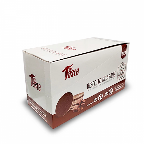 Biscoito de Arroz Sabor Chocolate (Caixa com 12 Unidades de 22g) - Mrs Tasty Biscoito de Arroz Sabor Chocolate (Caixa com 12 Unidades de 22g) - Mrs Tasty