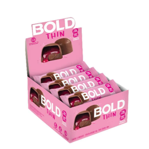 Bold Thin Sabor Trufa de Morango (Caixa 12 unidades de 40g) - Bold Snacks
