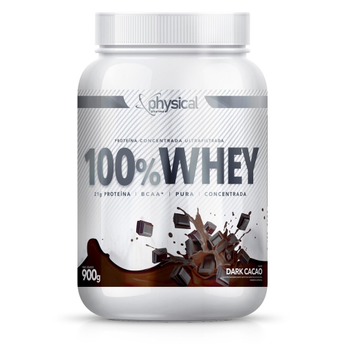 100% Whey Sabor Dark Cacao (900g) - Physical Pharma