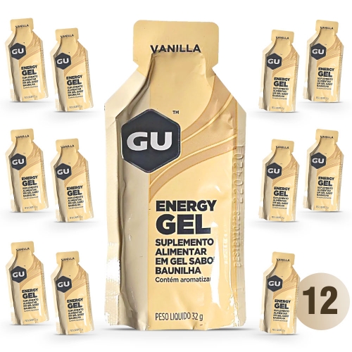 Energy Gel Com Cafeína Sabor Baunilha (12 unid de 32g) - GU