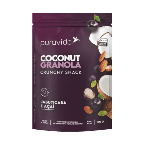 Coconut Granola Sabor Jabuticaba e Açaí (180g) - Pura Vida