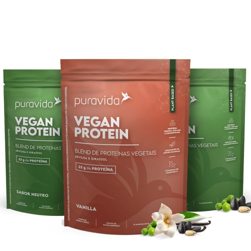 Kit 3 un Vegan Protein Sabor Sortido (450g) - Pura Vida