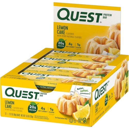 Quest Protein Bar Sabor Lemon Cake (Cx c/ 12 Unidades de 60g cada) - Quest Nutrtion