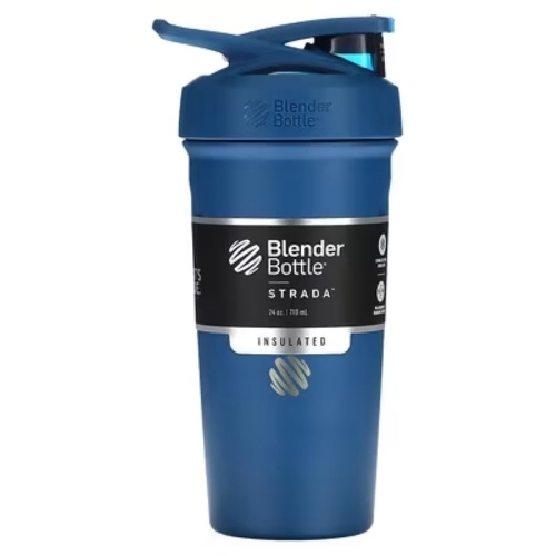 Coqueteleira Strada Stainless Térmica Cor FC Blue (710ml) - Blender Bottle