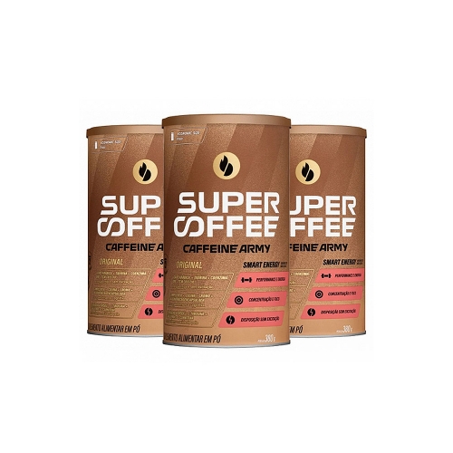 Kit 3uni SuperCoffee Sabor Original (380G) - Caffeine Army