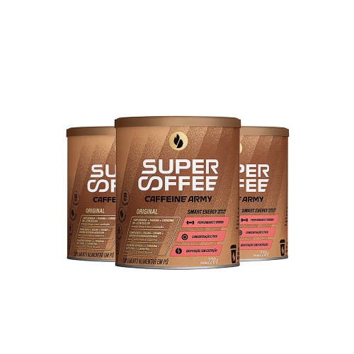 Kit 3uni SuperCoffee Sabor Original (220g) - Caffeine Army