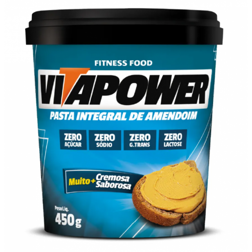 Pasta de Amendoim Natural (450g) - Vitapower