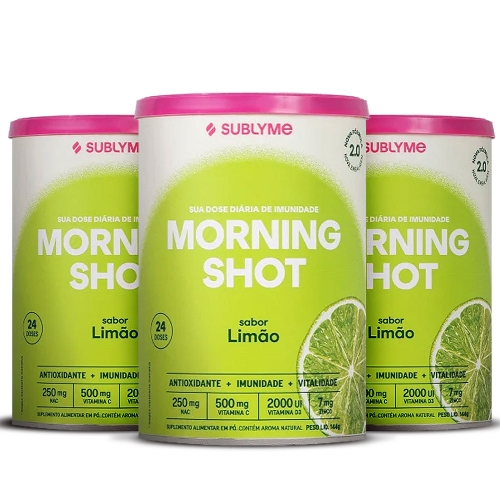 Kit 3uni Morning Shot Sabor Limão (144g) - Sublyme