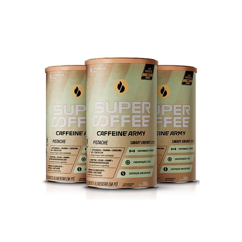 Kit 3unid SuperCoffe Sabor Pistache (380g) - Caffeine Army