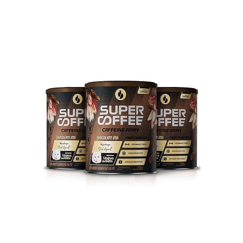 Kit 3unid SuperCoffee Sabor Língua de Gato (220g) - Caffeine Army