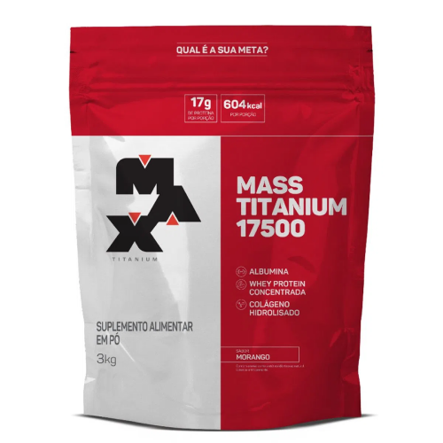 Mass Titanium 17500 Sabor Morango (3kg) - Max Titanium