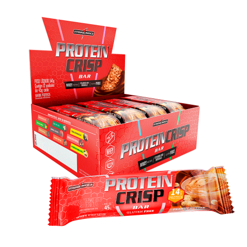 Protein Crisp Bar Sabor Amendoim (Cx c/ 12 Unidades de 45g) - Integralmédica